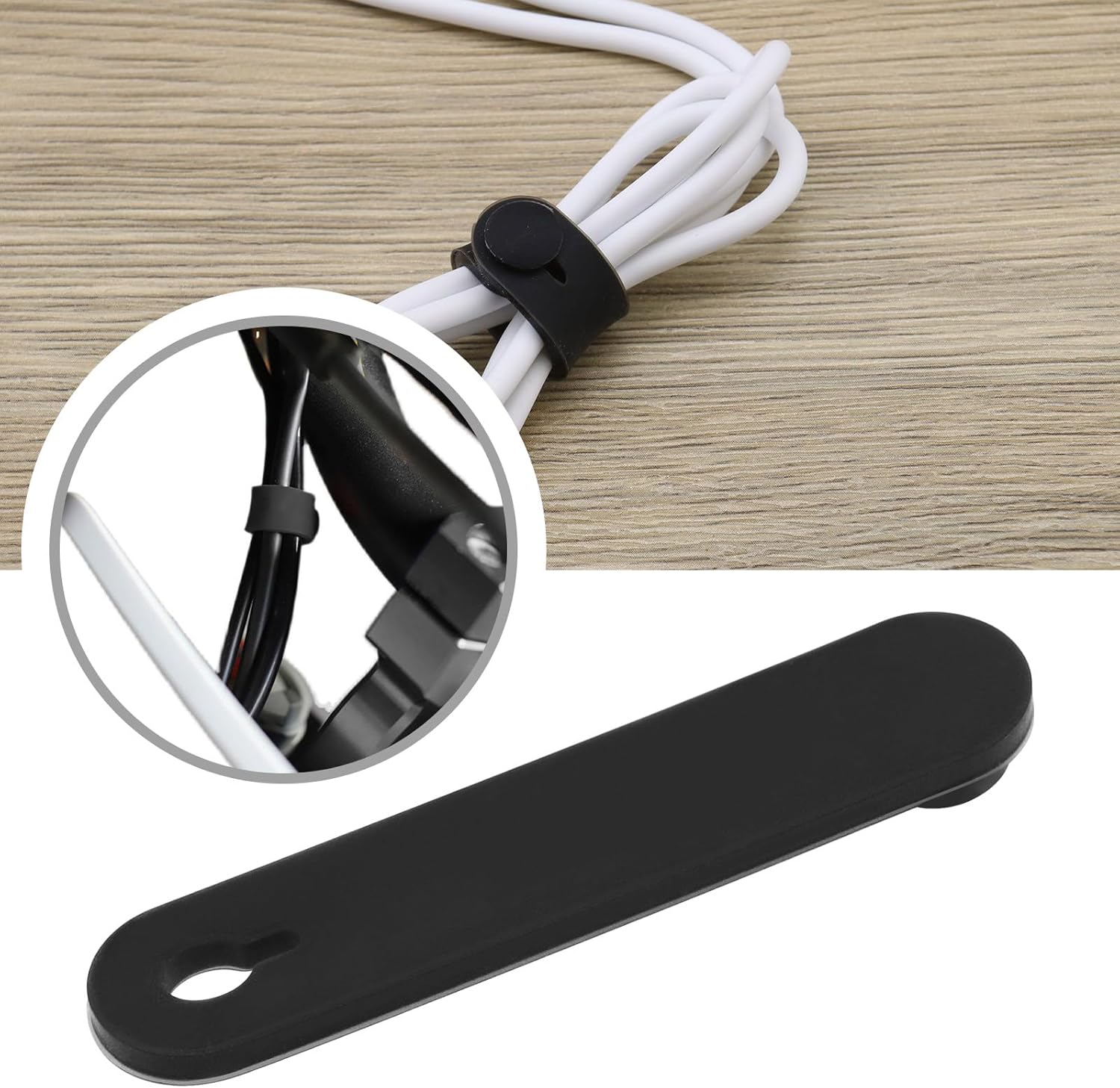 SING F LTD 12PCS Cable Ties Rubber Cable Organiser Holder Wire Management Strap for Motorcycle Car Mechanical Product Household Charger Wire 57x12mm Black