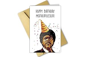 OJsensai Funny Samuel L Jackson Birthday Card, "Pupl" Fiction Card for Friend