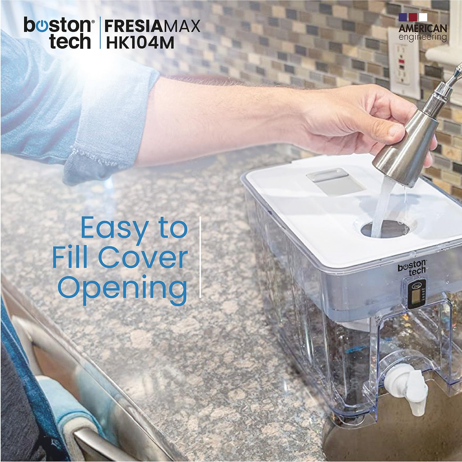 FRESIMAX Distributeur d'eau filtrée Flow 7,5L + 1 Cartouche filtrante. Réduit Le Chlore, Certains pesticides, herbicides, résidus médicamenteux et Le tartre. Sans BPA. Eau au goût optimal.