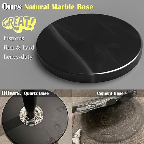 Miniatura 7 de Kertnic Perchero de metal con base de mármol natural, árbol de pasillo independiente con 12 ganchos para colgar bufanda, bolsa, chaqueta,