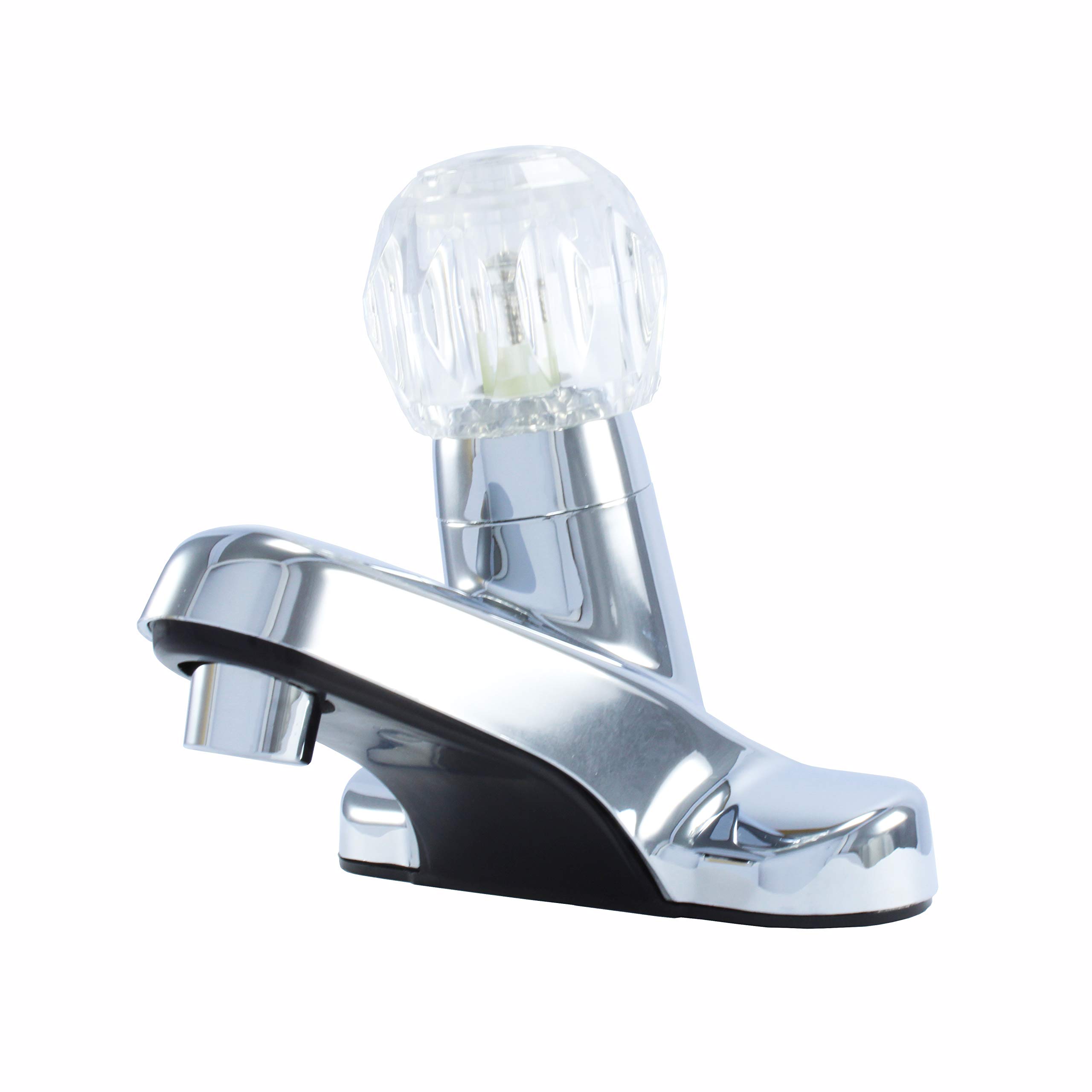 WMF-4316-CP - RV Lavatory Bathroom Faucet Single Handle Ceramic Disc Less Pop-up Chrome Plating Over ABS Plastic