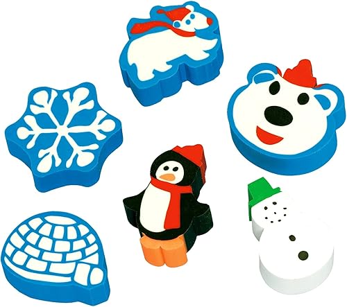 Borradores divertidos de invierno - 1 12 pulgadas  multicolor, 24 unidades.