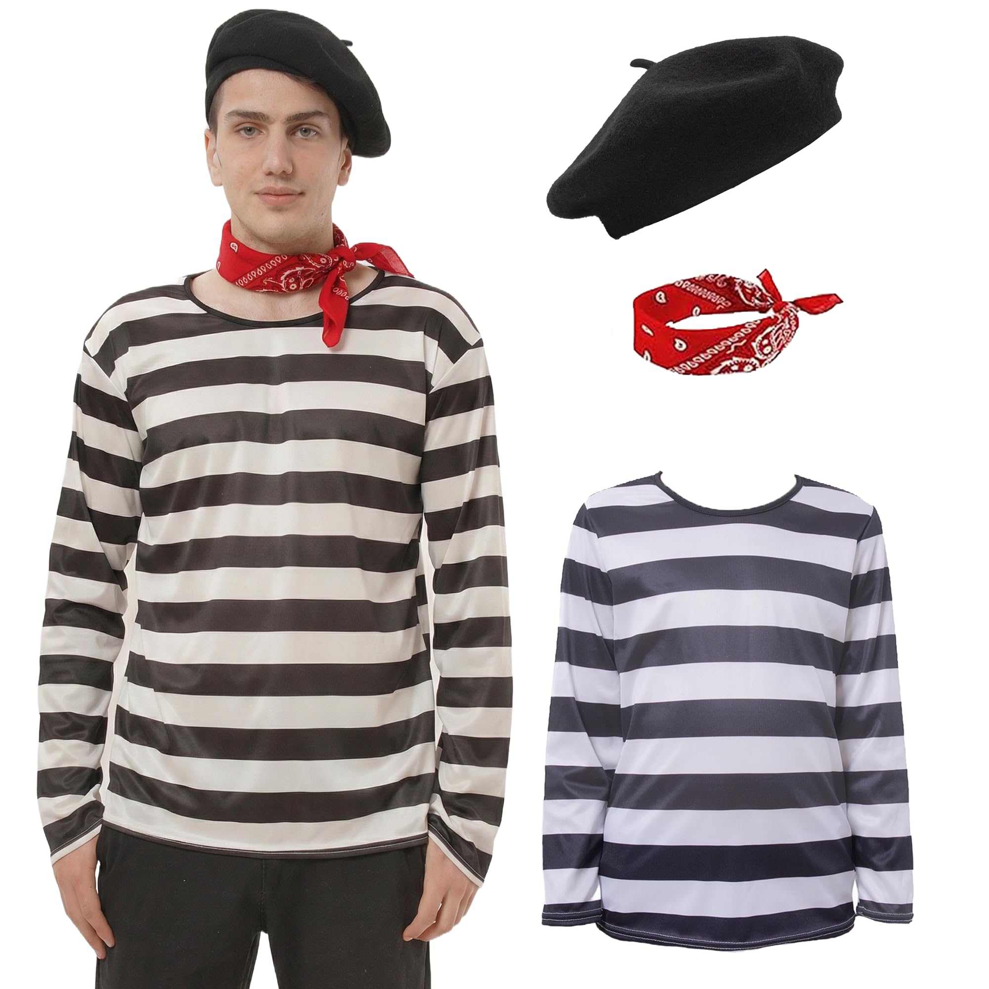 Disfraz de mimo adulto Disfraz de Carnaval Pantomima Pantomime Costume Disfraz Mimo Carnaval Disfraces Disfraces de Mimo Accesorios para Carnavals