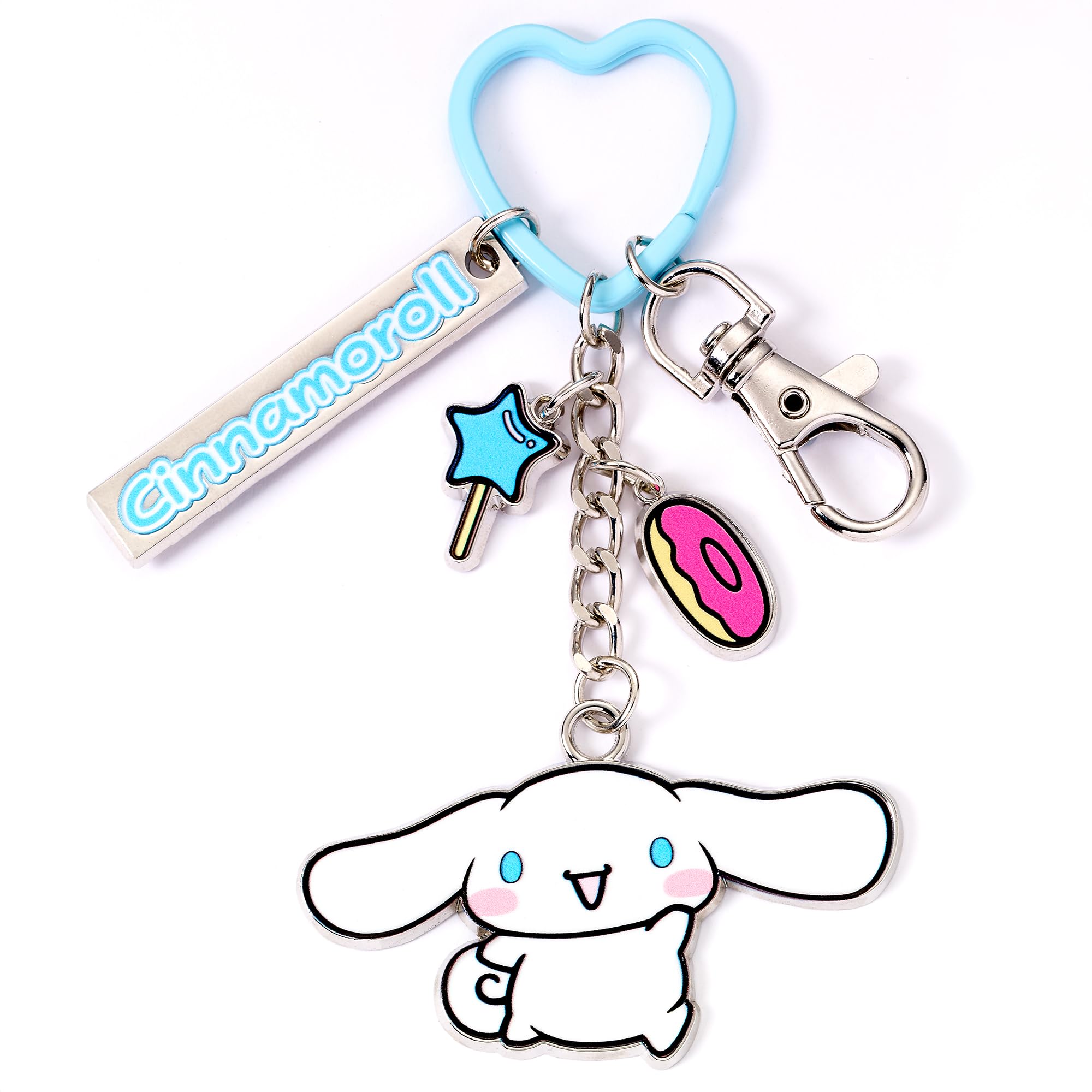 The Carat Shop Women's White Hello Kitty Cinnamoroll Keyring With Charms