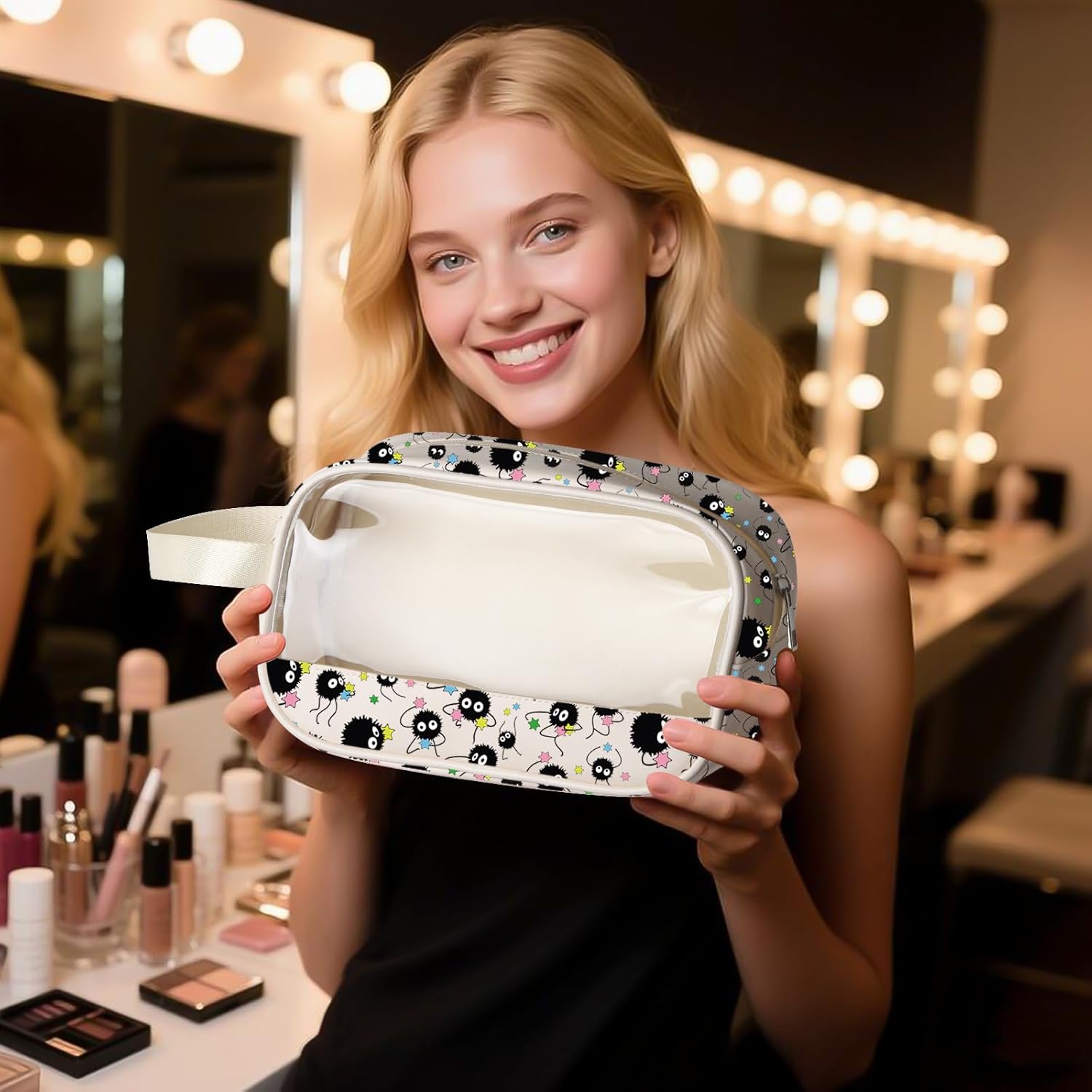 TIIMG Ah Soot Janpan Cartoon Anime Inspired Cosmetic Bag Soot Sprites Black Ball Makeup Zipper Pouch (ahsoot mb) - Image 6