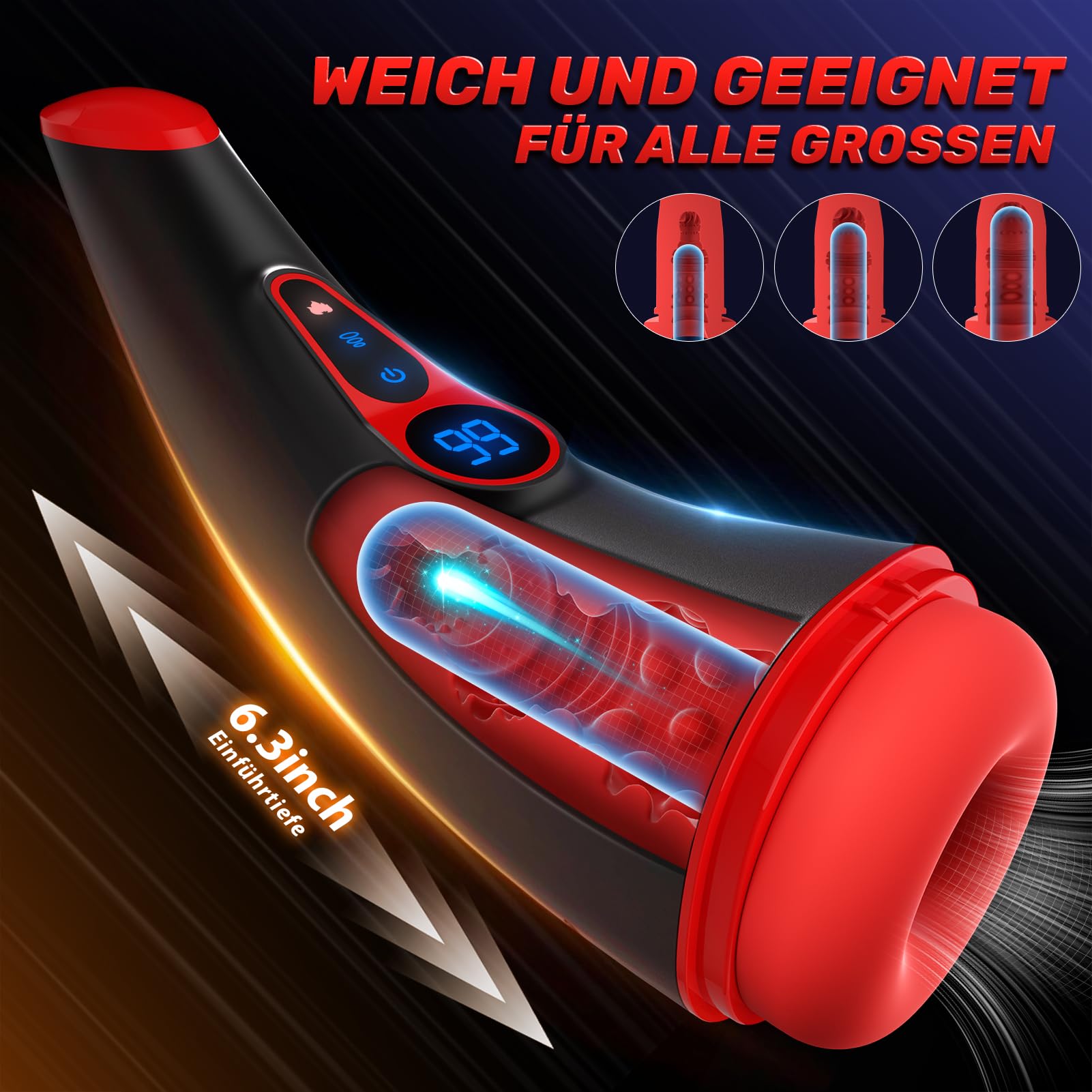 Tauara Masturbatore Uomo con APP, Sex Toys Masturbtore per Pene Vibratore con 9 Aspirazione e 9 Vibrazione, Masturvatore per Uomo Sex Toy 3D Vagina Finta, Display LCD Sexytoysys