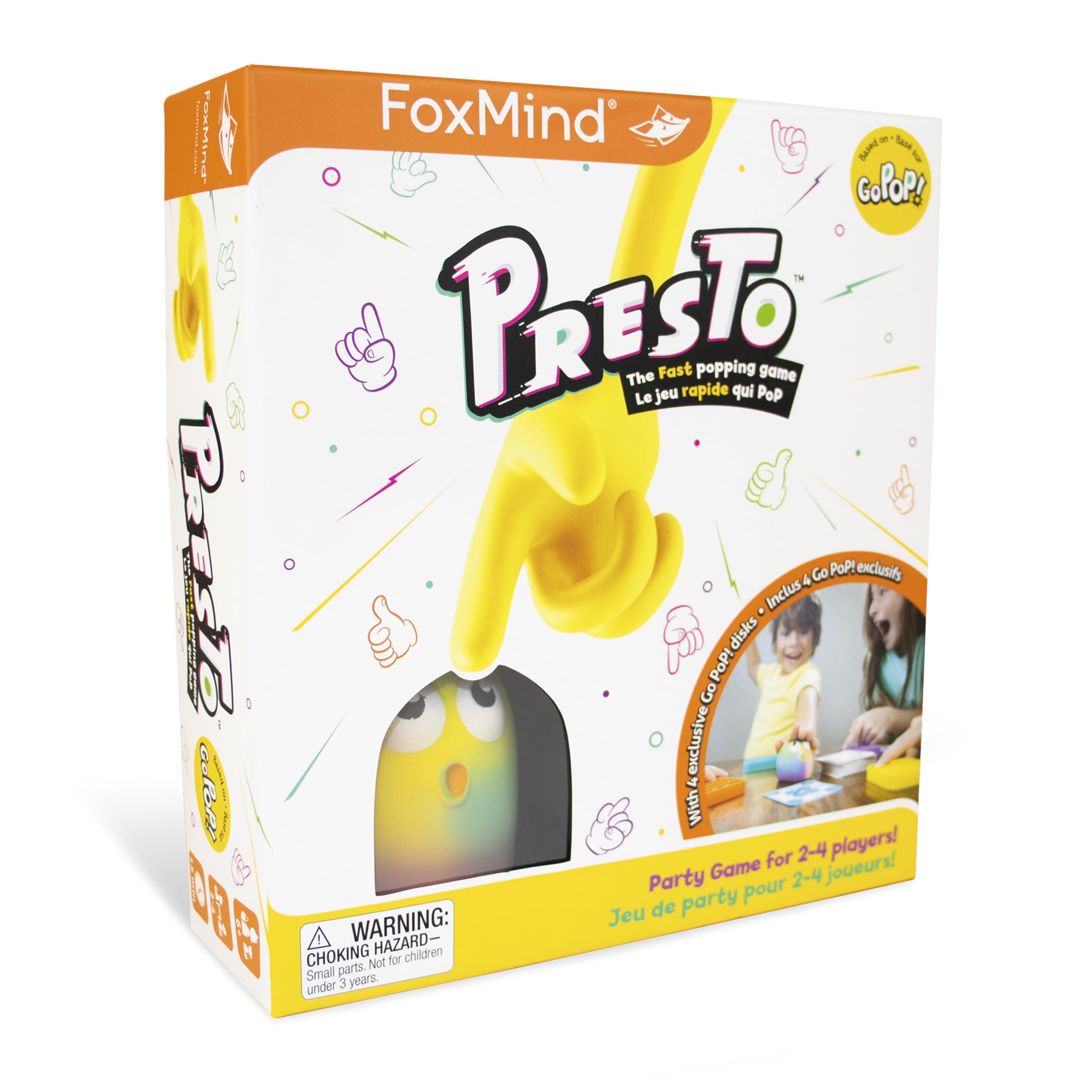 FoxmindGames: Go Pop! Presto, Fidget Popping Game, Family Fun Game, Includes 4 Exclusive Go Pop Editions, 2 to 4 Players, for Ages 6 and up