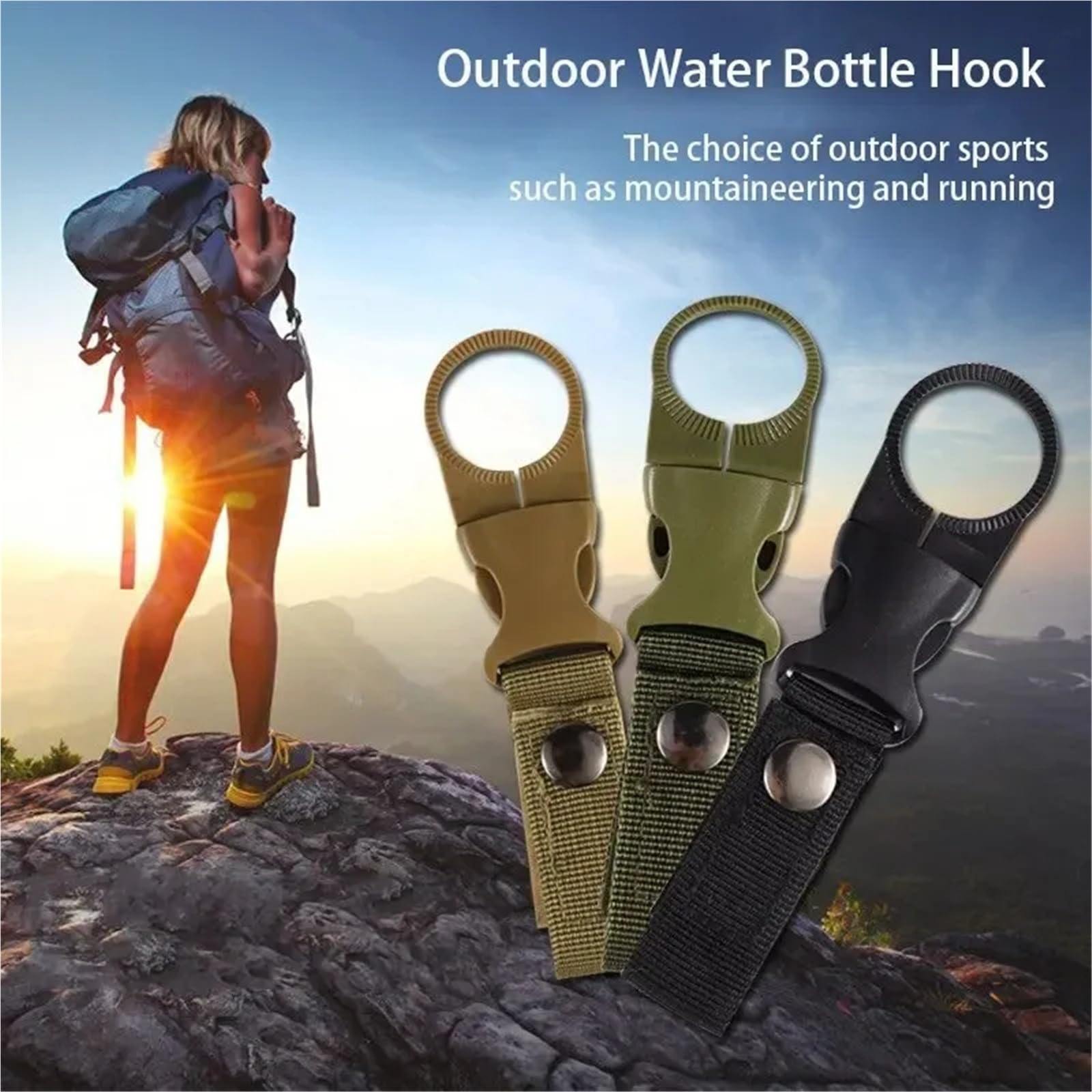 Flaschenhalter Gürtel Gurtband Schnalle Haken Wasser Flasche Halter Camping Outdoor Sicherheit Flucht Liefert Nylon Karabiner Gürtel Clip