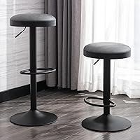 Vista 37 de Taburetes de bar sin espalda, juego de 4 taburetes de bar redondos ajustables para encimera de cocina, taburete giratorio de altura de barra, silla