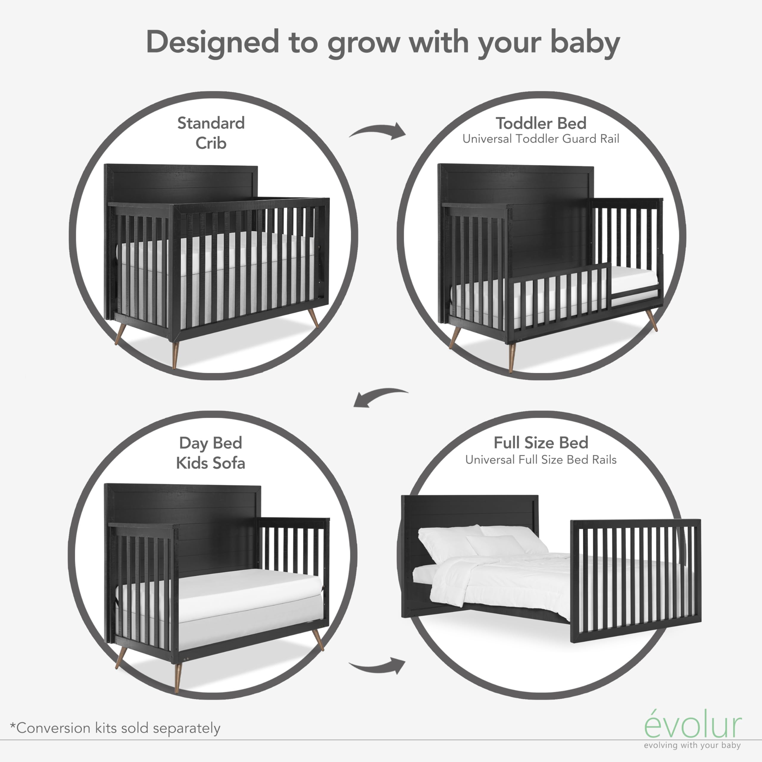 Snapklik.com : Evolur Toddler Guard Rail Conversion Kit, Designed And