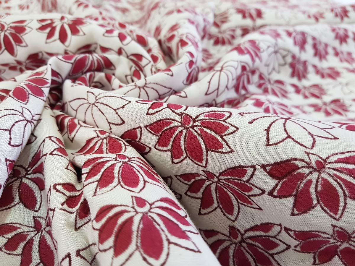 Traditional Jaipur Tkanina bawełniana z nadrukiem, indyjska tkanina z nadrukiem na letnią sukienkę, kurti, szalik, poduszka, pokrowiec na sofę (20 jardów)