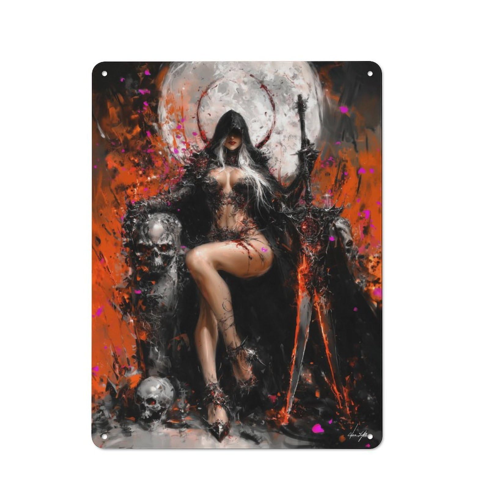 Junmoney Dark Majesty Throne Of Shadows For Lounge Or Reading Corner, Retro Metal Sign 40X30cm, For Metal Sign Collectors, For Garage And Workshop Walls