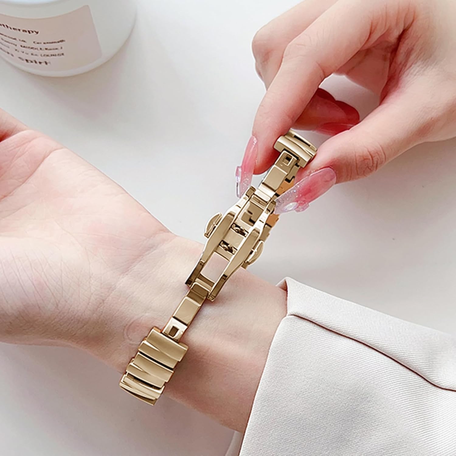 Compatible for Apple Watch Metal Bands,iWatch Strap Ultra10 9 8 7 6 5 4 3 2 1 SE,Simple and Stylish Smartwatch Wristband Women Men