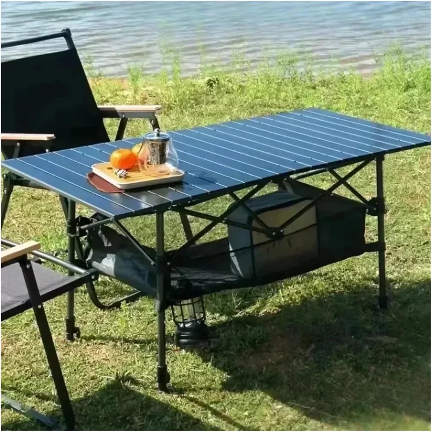 Outdoor Camping Folding Table Picnic Tables Portable Storage Lightweight Organizer Desks Fold/Yellow 50Cm