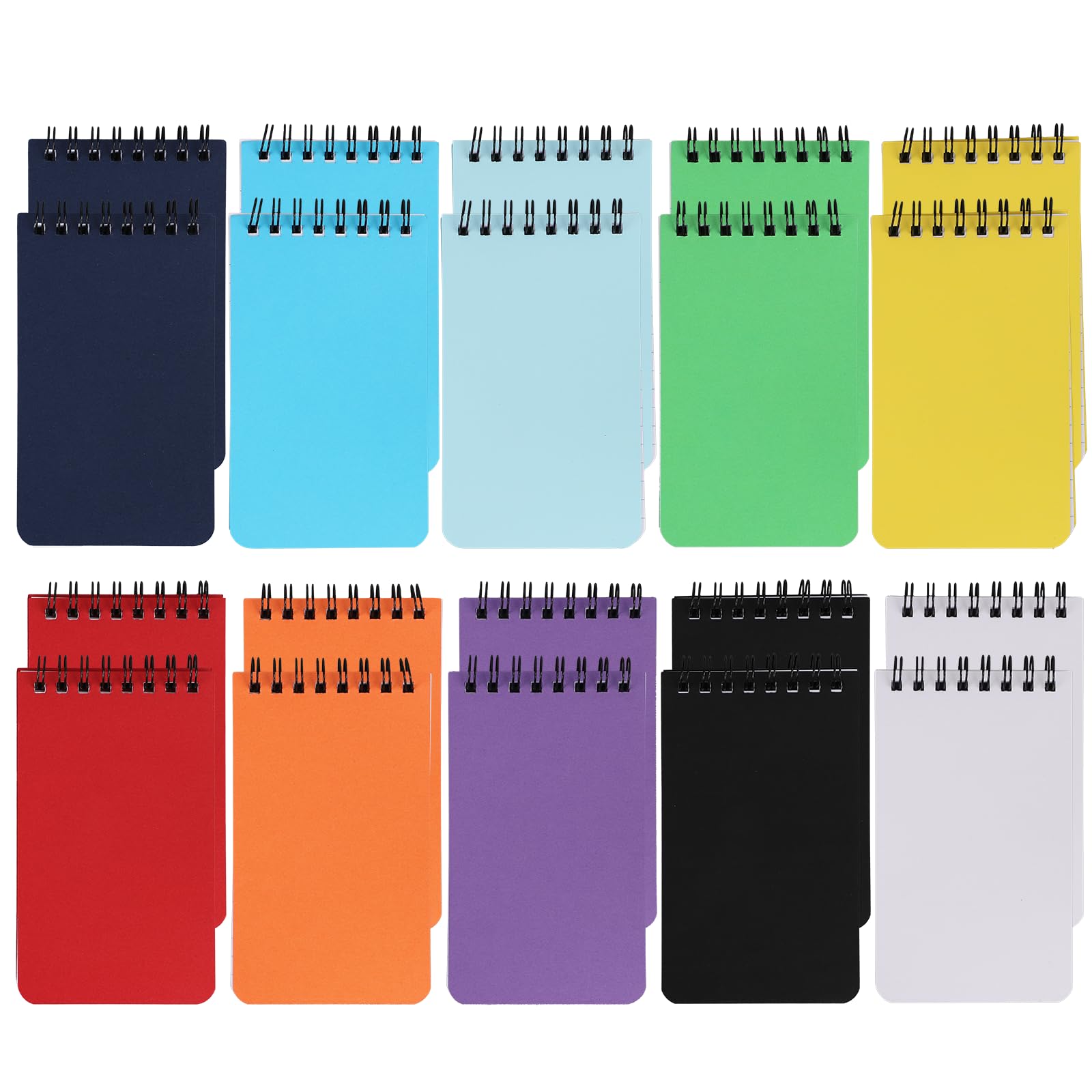 JESIFFY 20 Pack Small Pocket Notebook, A7 Spiral Ruled Notepad with Vibrant Color Covers, Portable Notebooks for Office, School Supplies & Daily Use