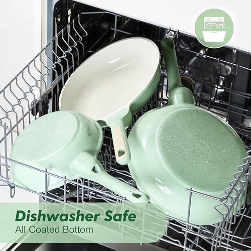 Miniatura 5 de SENSARTE - Sartén antiadherente de cerámica de 12.5 pulgadas, sartén saludable no tóxica, compatible con inducción, sartén para tortilla con mango