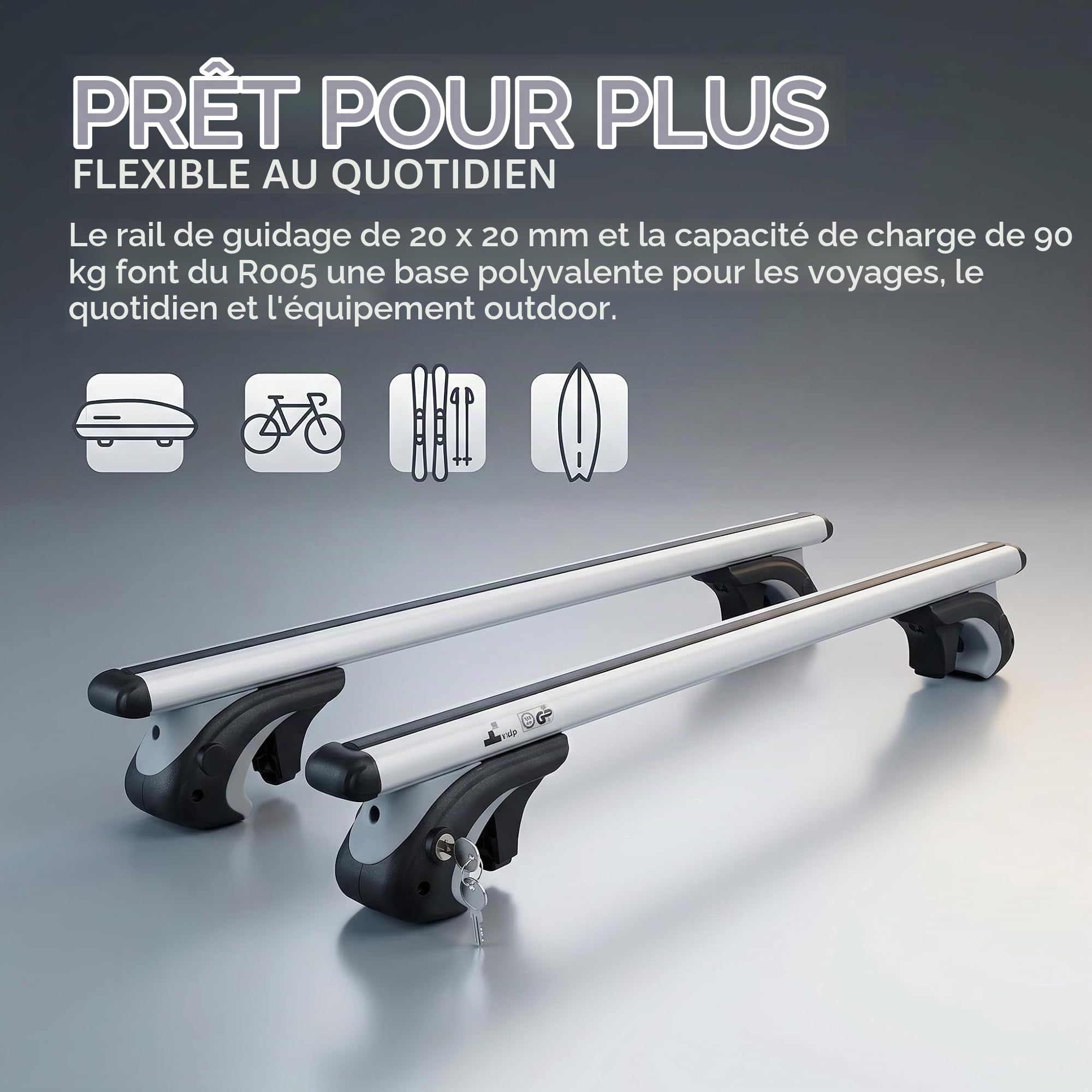 VDP L120 Aluminium Porte-Bagages de Toit pour Un Maximum de 90