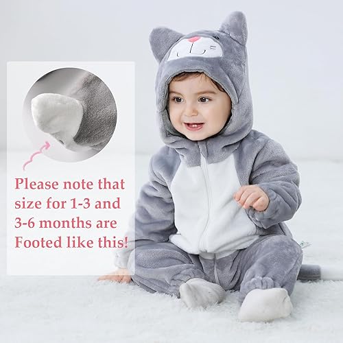 Miniatura 54 de TONWHAR Disfraz unisex de Halloween de animales para bebé y niño pequeño para otoño e invierno