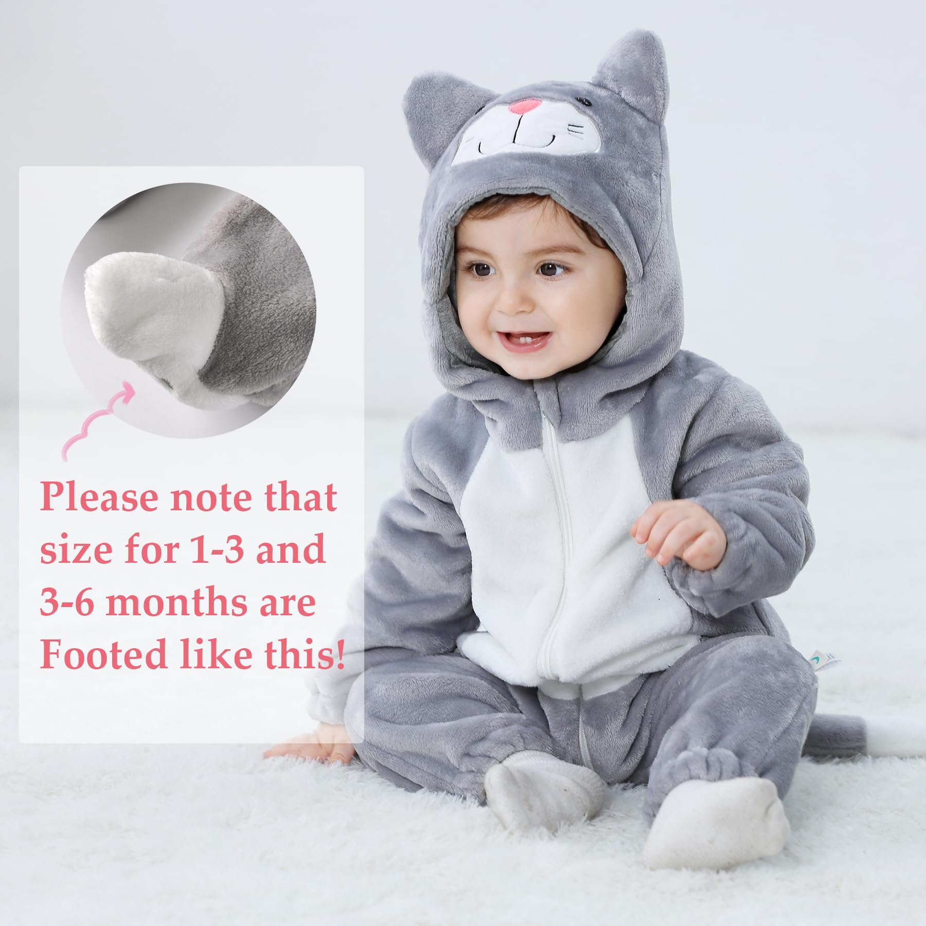 Bébé grenouillere À Capuchon garçons filles enfant animaux combinaison déguisement