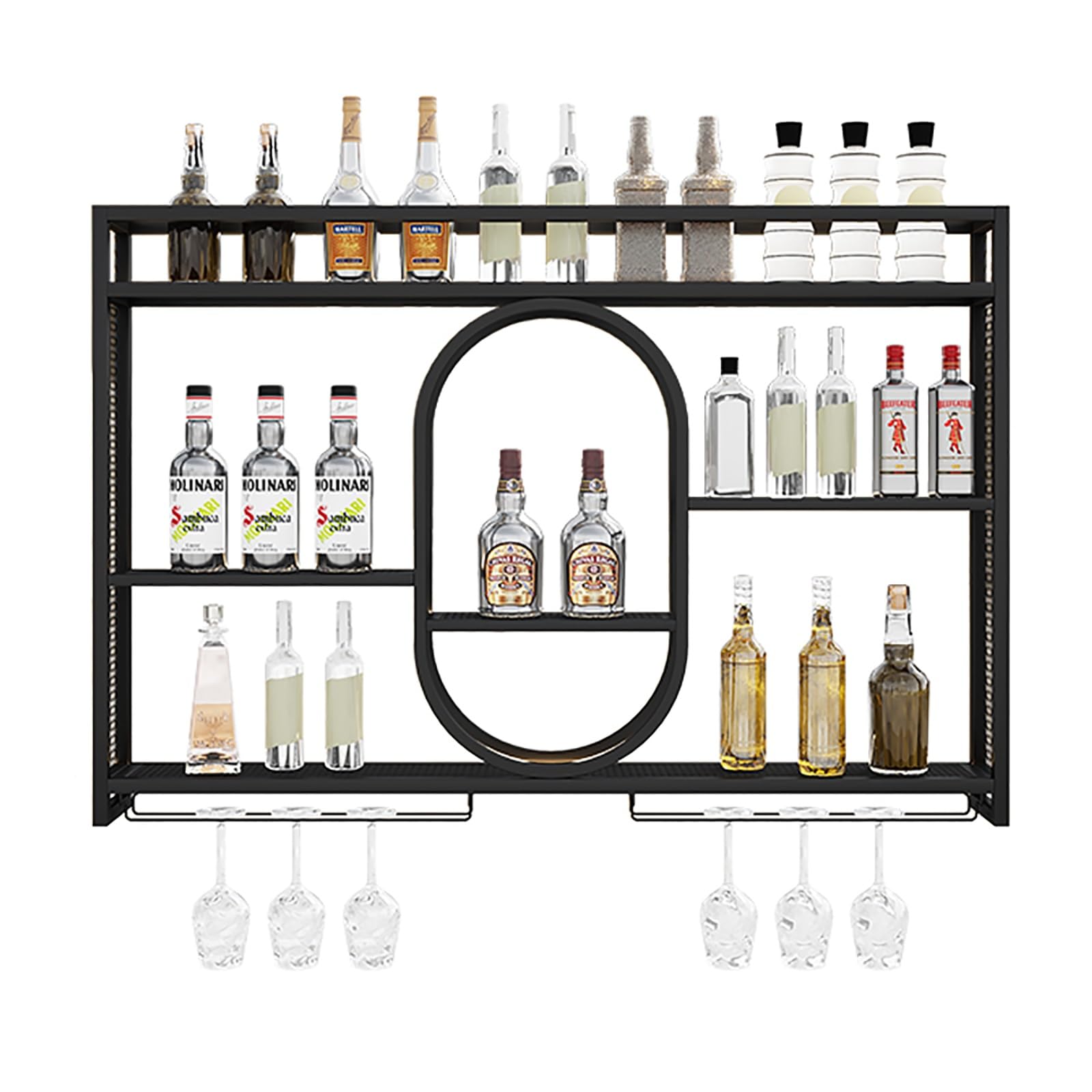 Casier à vin mural en métal pour ranger vos bouteilles encombrantes et suspendre vos verres