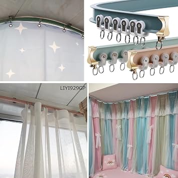 Curtain Glider Hooks Curtain Rail Rollers, Heavy-duty Curtain Rail Pulleys Runners, Durable Metal Carriers Rollers For Flexible Ceiling Curtain Track, 10/20/50pcs Mute Wheel Drapery Runners(50 PCS)