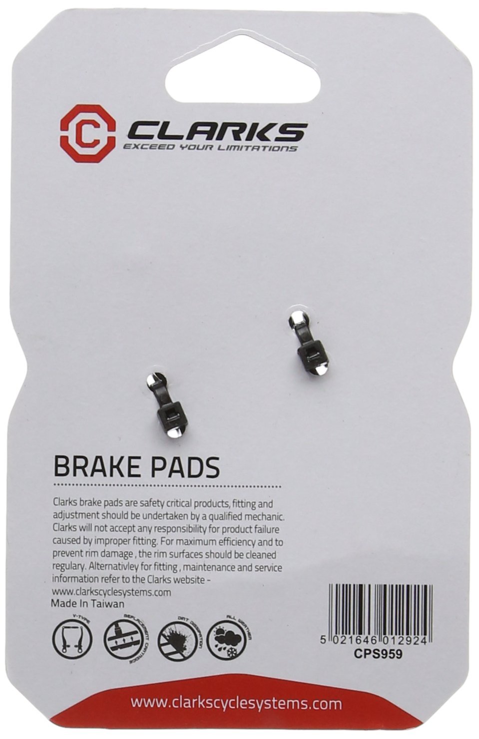 Clarks Disc Brake Bremsbeläge – Für SRAM Rival/Force/Red, Grau, Gesintert