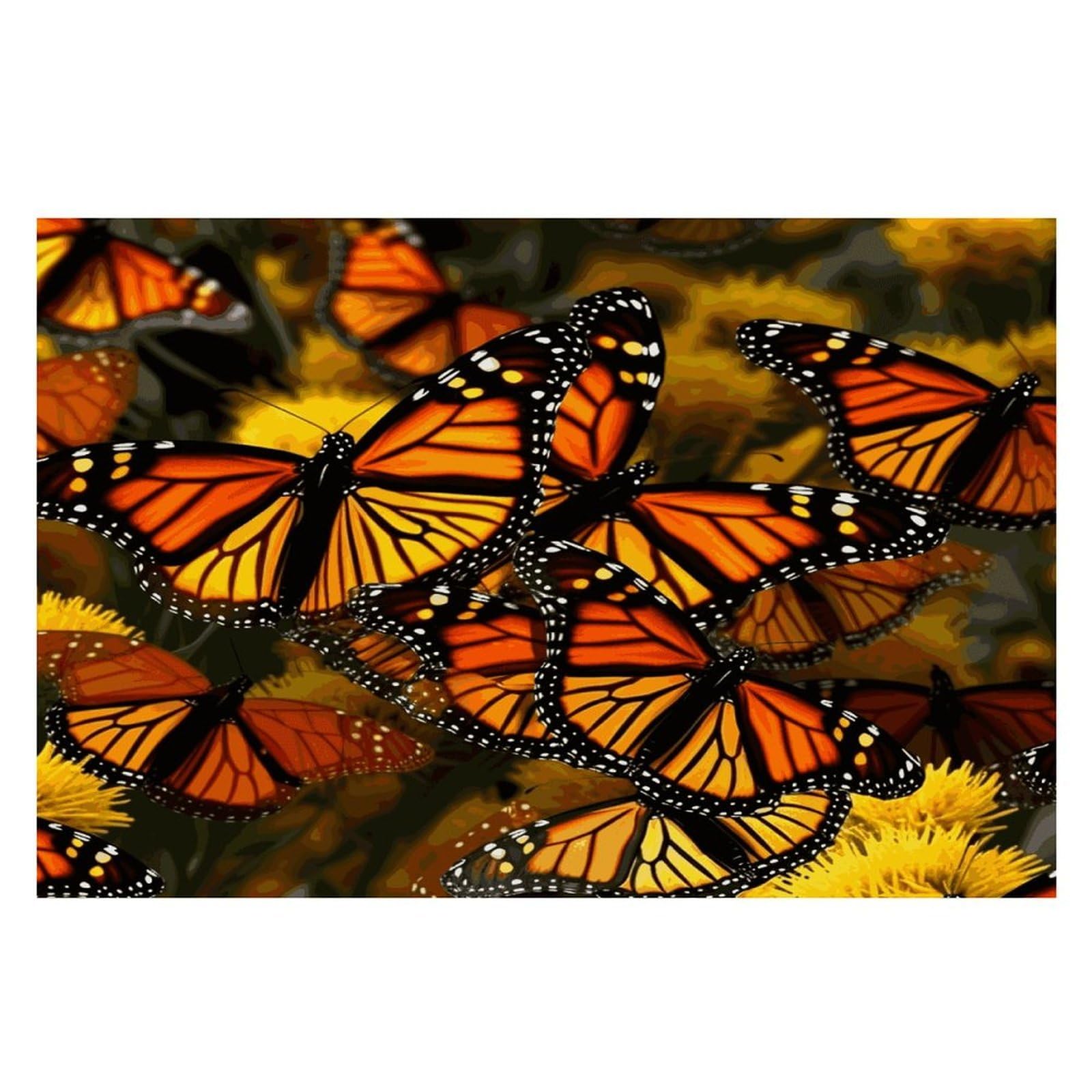 Monarch Butterflies Placemats Heat-Resistant Washable Place Mats Anti Slip Dining Table Place Mats Wipeable Dining Table Mats Kitchen Decoration Placemats 17.7’’×11.8’’