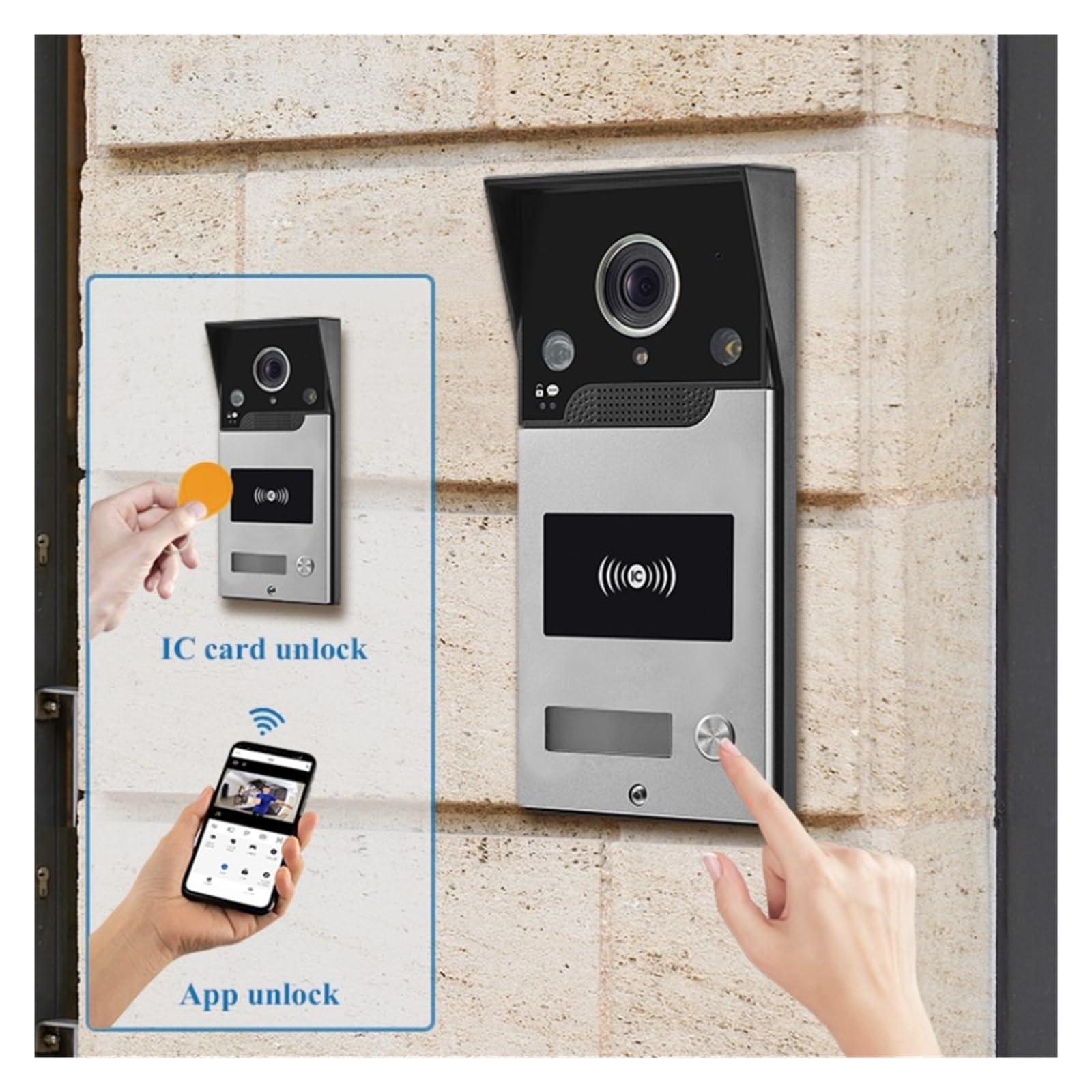 WIFI Inteligentny Wideodomofon Dzwonek Kamera Zewnętrzna Bezprzewodowy Telefon Drzwi POE Domofon Do Mieszkania Domowego WyraźNy Wyświetlacz Ochrona Każdą Pogodę(A Kit)