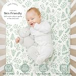 Yoofoss Muslin Feuilles de lit pour garçons filles 100% Feuille de bébé en coton 2 Pack doux et respirant pour Matelas de crèche standard & Matelas pour tout-petit 52"x28" Feuilles & Vert