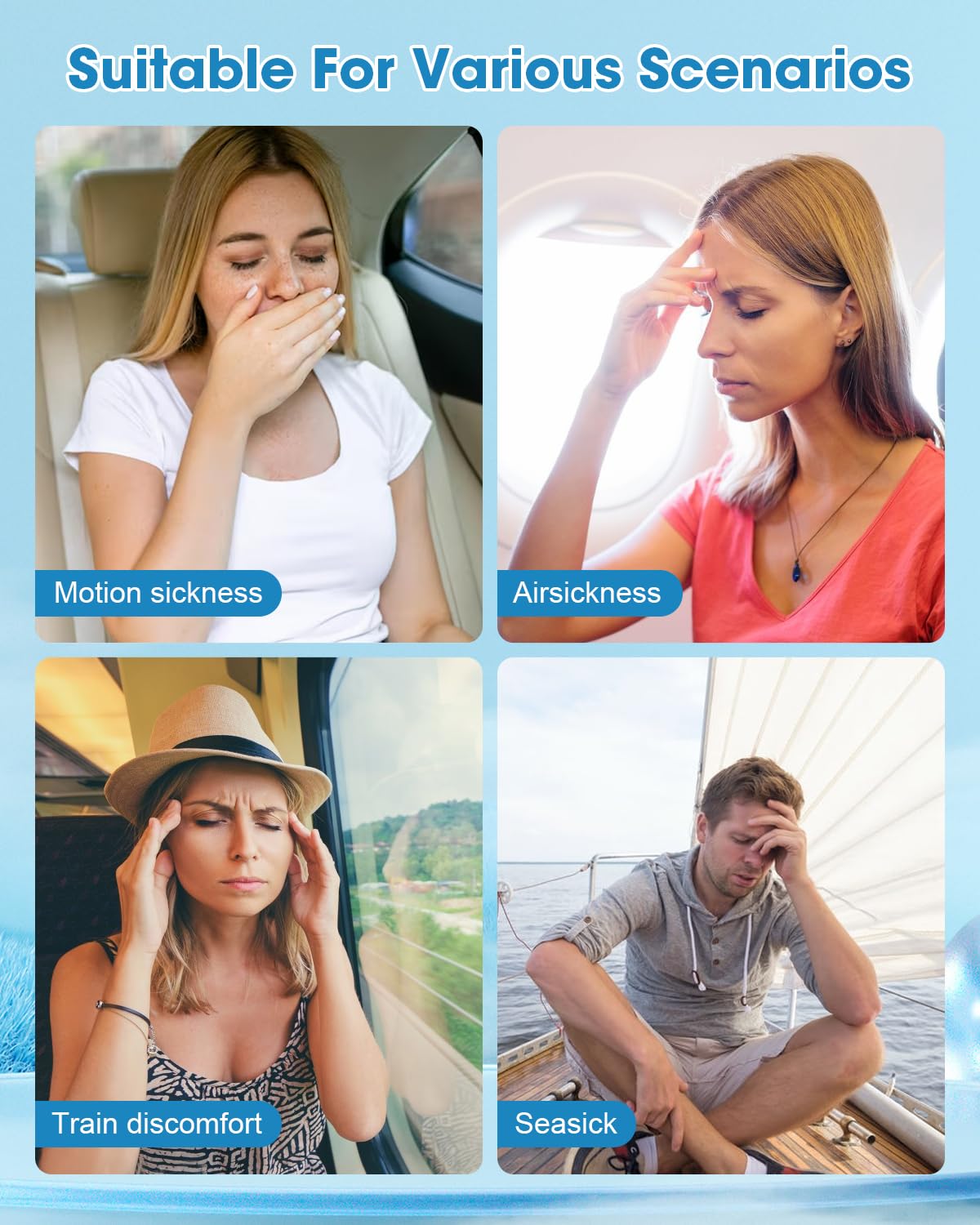 28 patch contro il mal di trasporto, patch contro il mal di mare per viaggi in auto e in barca, crociere e viaggi in aereo, azione rapida e lunga durata 72 ore