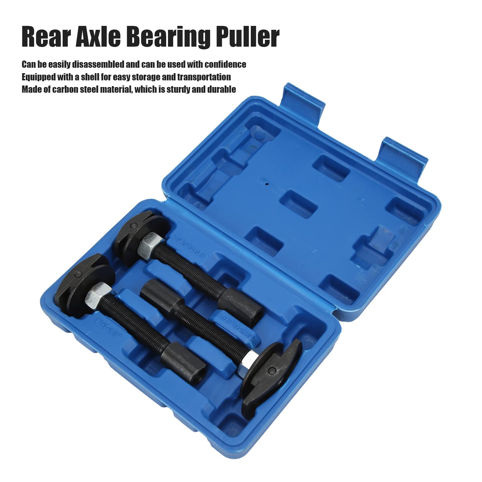 AMAKO 3Pcs Rear Wheel Bearing Puller Set: Heavy Duty Carbon Steel Axle Bearing & Retainer Removal Tool Kit, Fits Most Vehicles