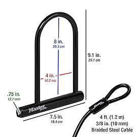 Master Lock 7.25 U Lock with Looped End Cable