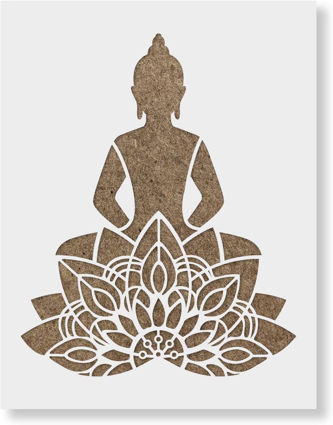 Mandala Buddha Stencil - Mandala Stencil, Mandala Decor, Large Stencil, Mandala Art, Floor Stencil