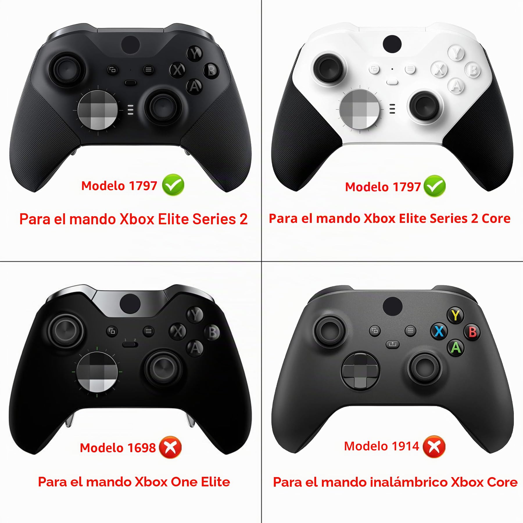 eXtremeRate Funda de Silicona para Xbox One Elite 2 Protector Antideslizante Tacto Suave Piel Cubierta Skin Case para Xbox One Elite Controller Serie 2 con Tapas de Joysticks(Negro)