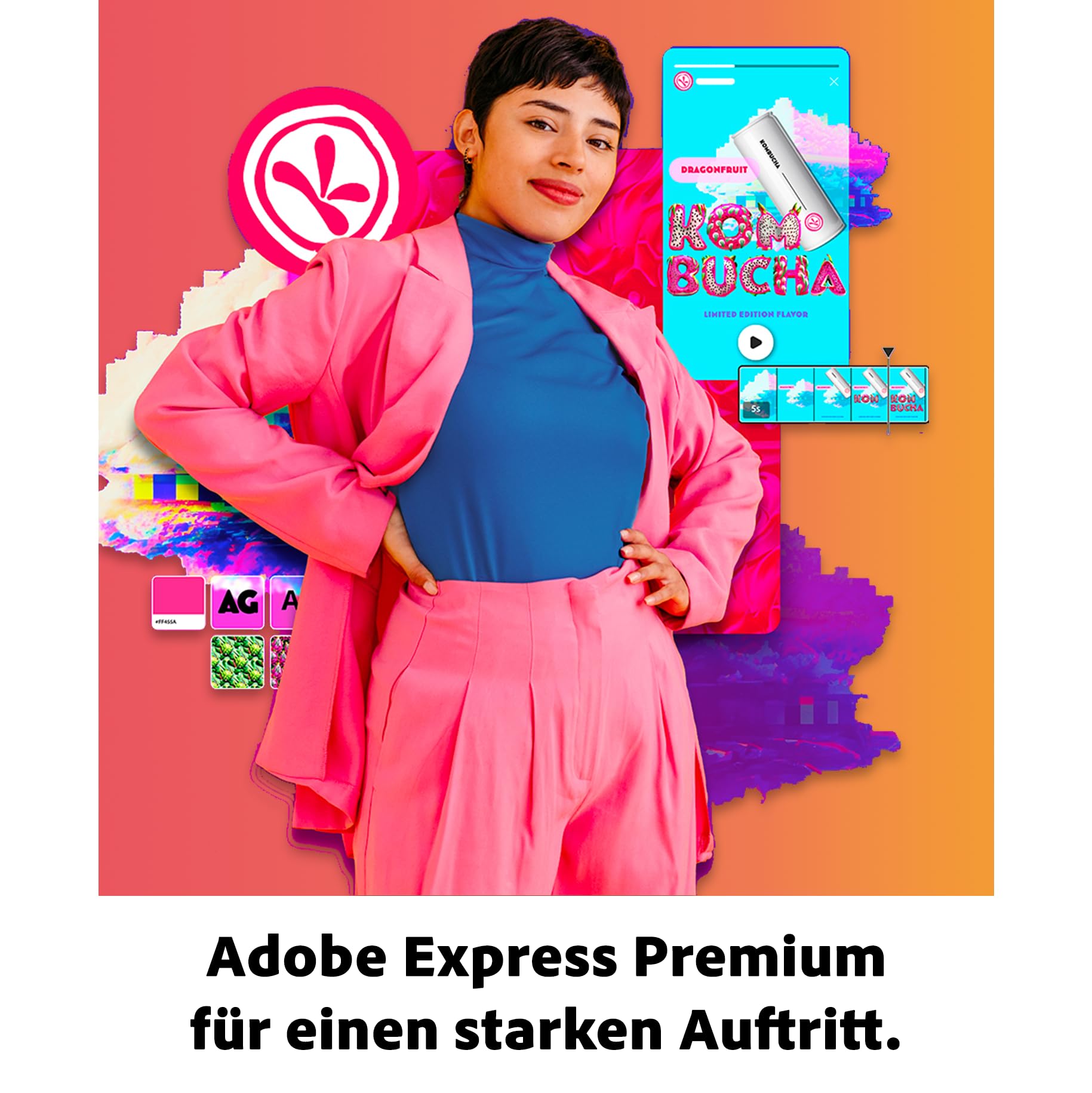 Adobe Express Premium|1 Jahr|Web, Android&iOS|100GB Speicher|Digital Download