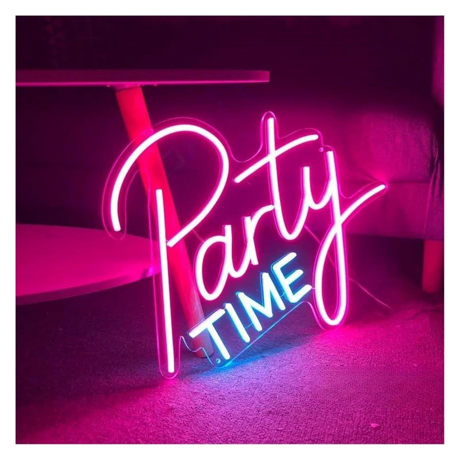 Zynther Neon lamp for neon Light Decoration Party Time for Sign Powered Dimmable Night Lights 35cm×40cm