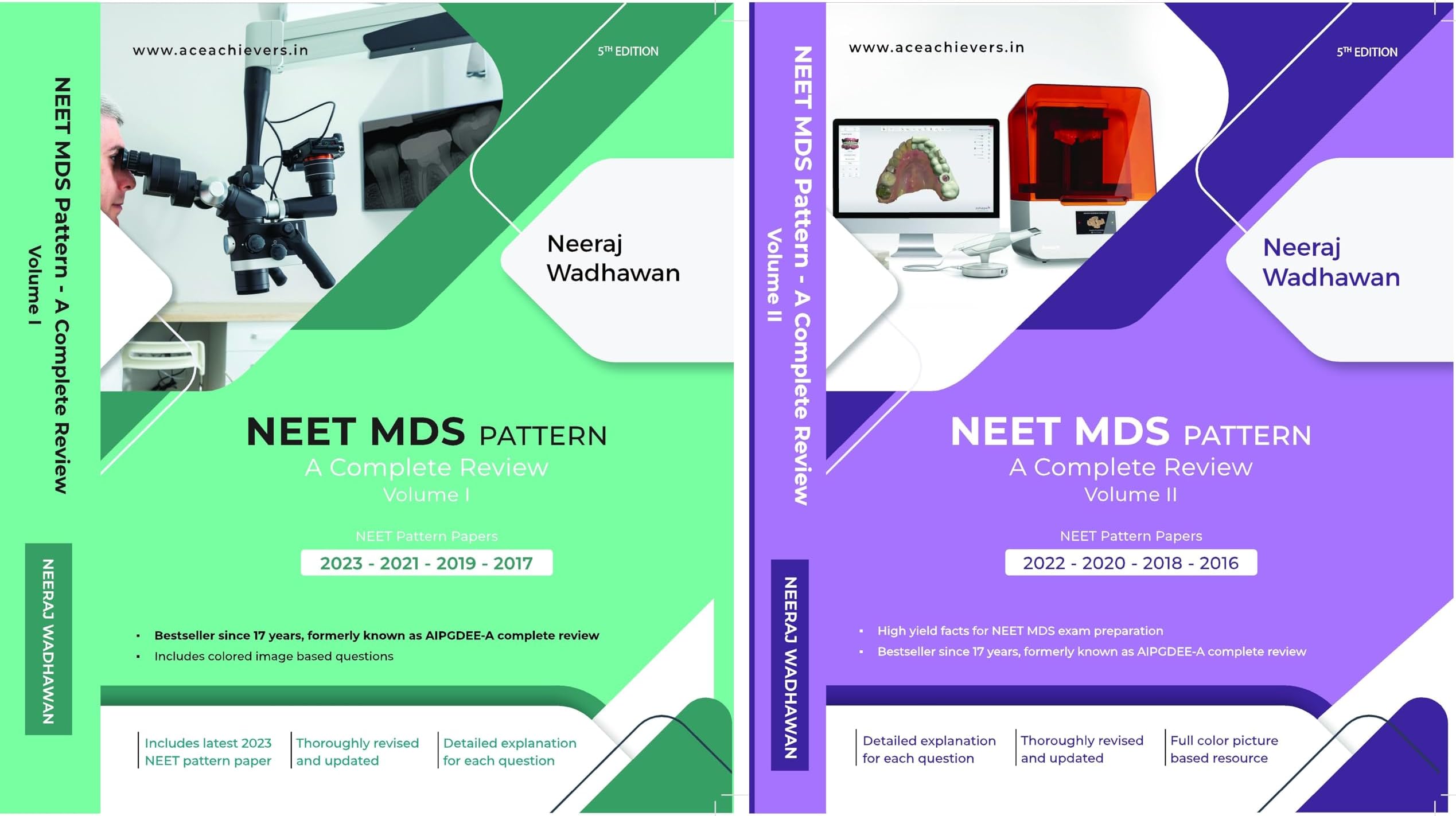 NEET MDS Pattern A Complete Review Volume 1 & 2 (2023-2021-2019-2017) 5th Edition 2024