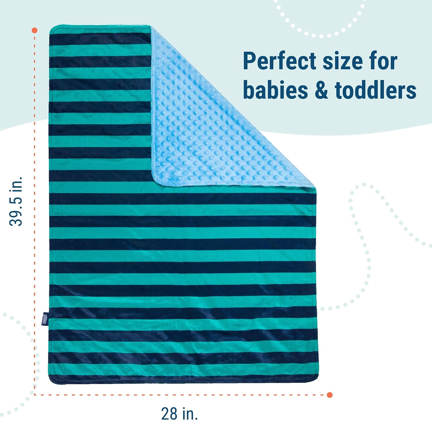 Wildkin Plush Baby Blanket – Soft & Cozy Comfort, Ideal for Toddlers, Travel & Daycare - Blue Stripes