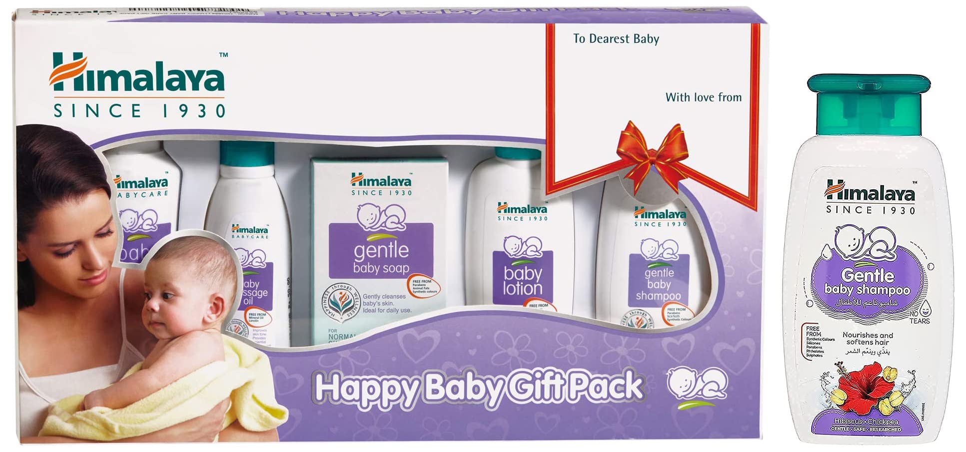 Himalaya Baby Gift Pack Series,Pack of 1 Set,White & Himalaya Gentle Baby Shampoo (200ml)-image-19