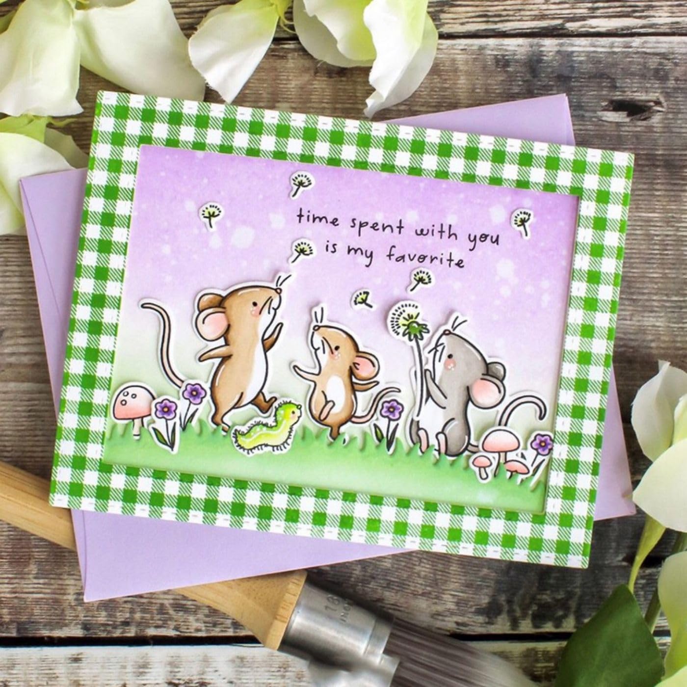 Strawberry Die Cut And Stamp Set - Metal Dies With Clear Stamps For Card Making