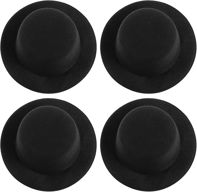 NUOBESTY 4pcs Doll Small Formal Hat Decor Accessory Clothes Ornament Black Top Hats Felt Mini for Snowman Craft Project Cosplay Costume Dress Up Halloween Party Accessories, 13.3X13.3X5CM