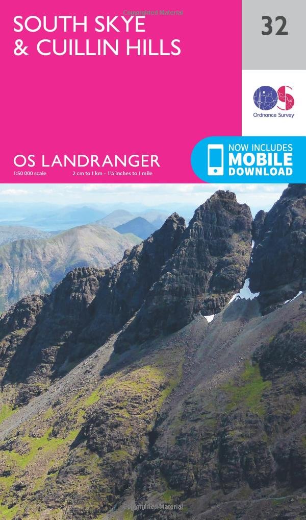 South Skye & Cuillin Hills Map | Isle of Skye | Ordnance Survey | OS Landranger Map 32 | Scotland | Walks | Cycling | Days Out | Maps | Adventure: 032