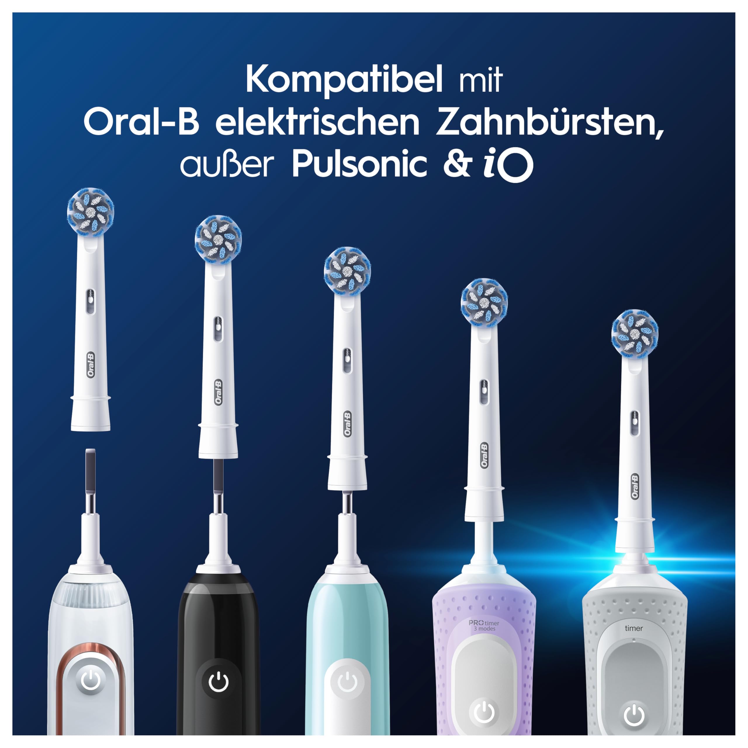 Oral-B Aufsteckbürsten PRO Sensitive Clean, Weiß, 12 Stück | Original Zahnbürstenaufsatz für Elektrische Zahnbürste, Sanfte Und Effektive Zahnreinigung