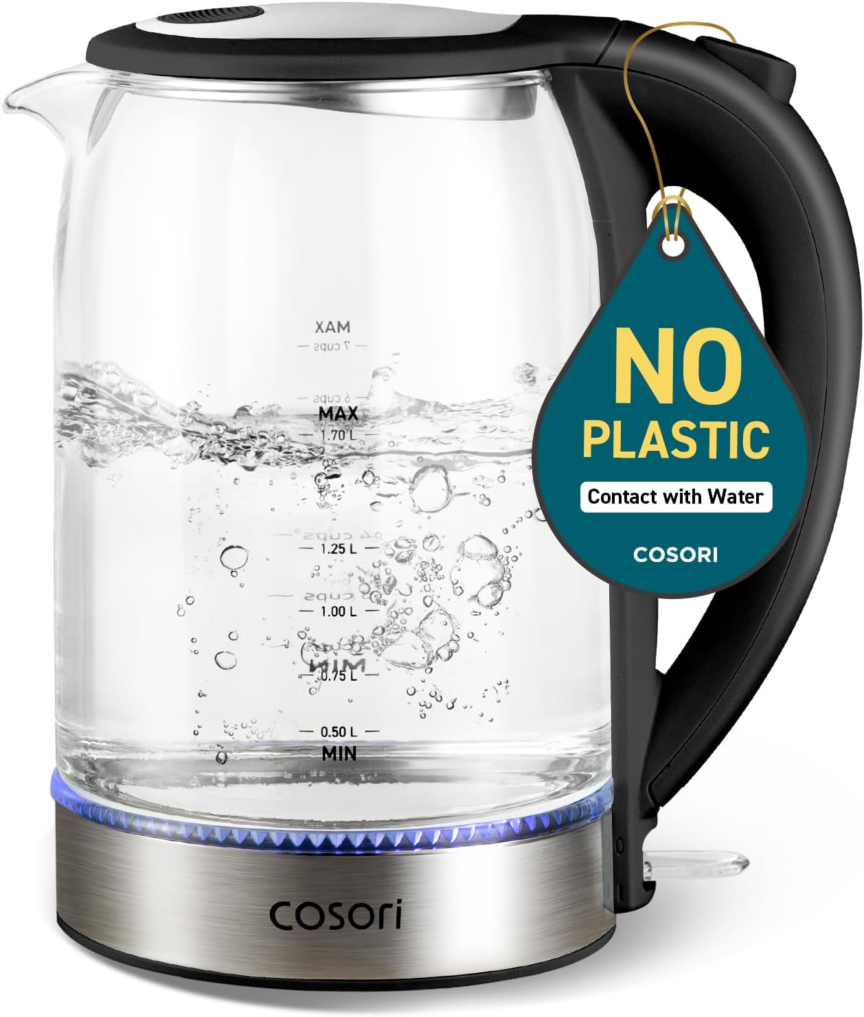Cosori Electric Kettle - 1.7L, No Plastic Filter or Spout