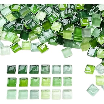1 kg Mosaic Stones for Crafts Square Glass Mosaic Stones 1 x 1 cm Mosaic Stones Approx. 1200 Pieces Crystal Mosaic Tiles Mini Mosaic Tiles for DIY Art Projects Mosaic Decorations Home Decoration