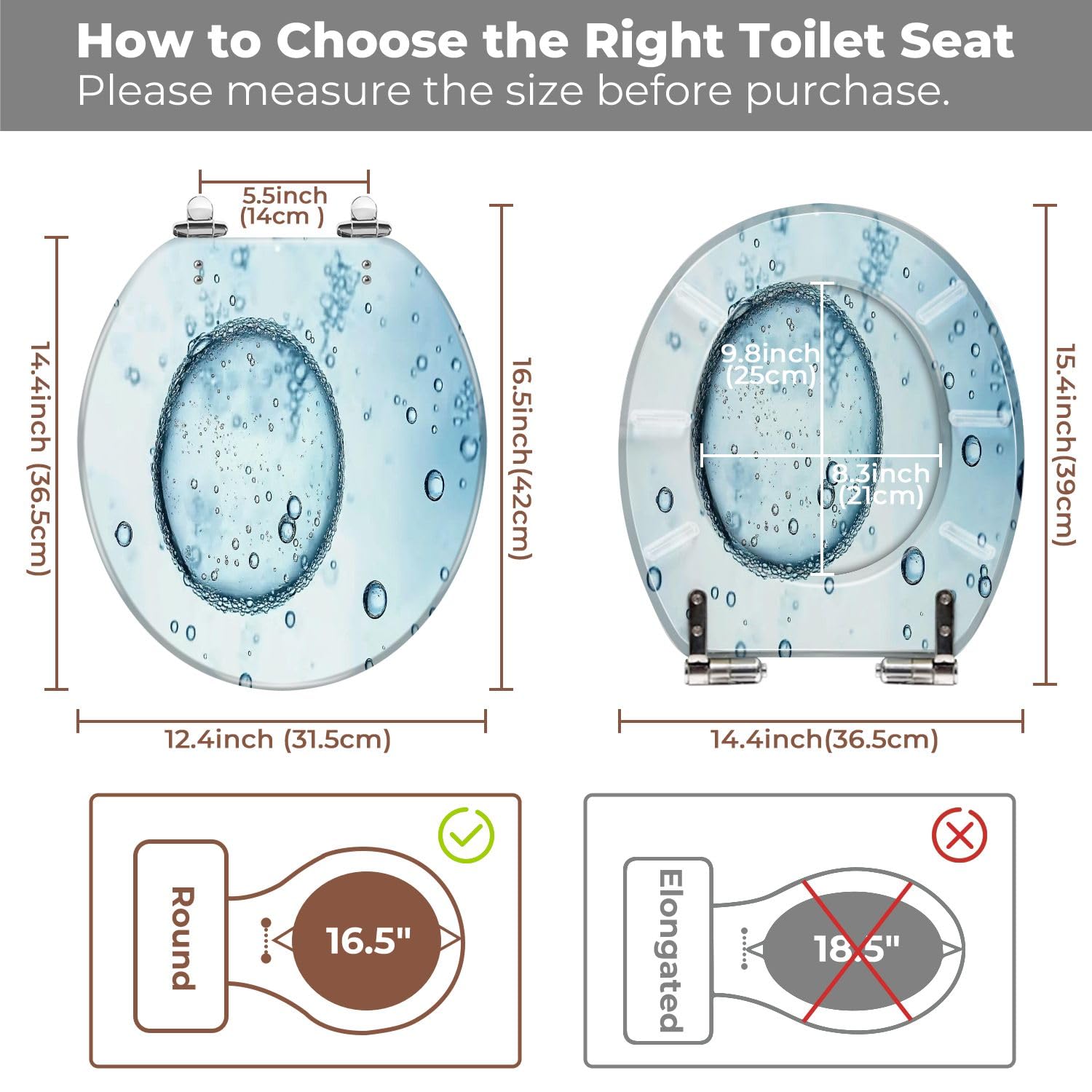 Sedile WC ovale con coperchio per il bagno