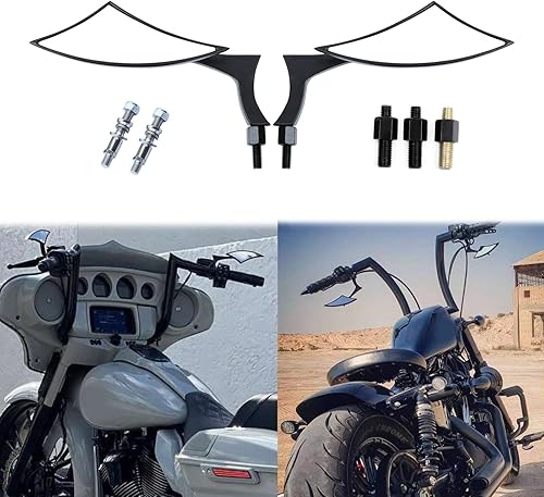 Miniatura 5 de Espejos retrovisores laterales de motocicleta de 0.315 in y 0.394 in compatibles con Harley Sportster Custom Iron 883 Road King Street Softail
