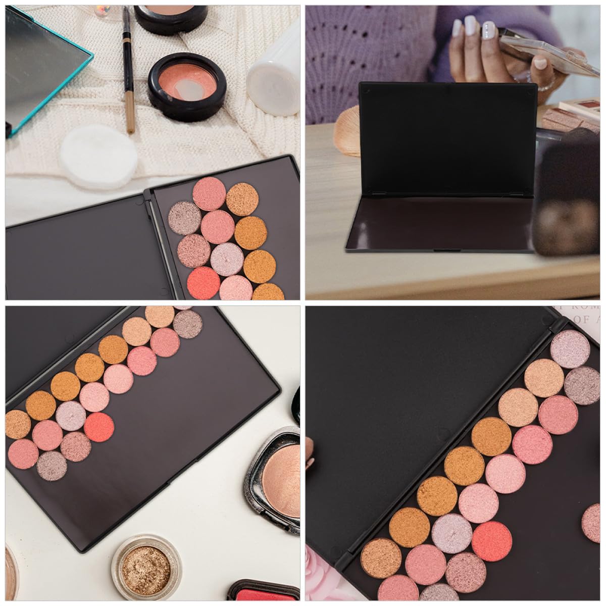 Paletas de Sombras de Ojos Magnéticas 2 Piezas Tamaños 23X15 CM y 15X10 CM Reutilizables Portátiles para Mujeres Organizadoras de Maquillaje para Viaje