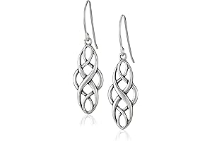 Sterling Silver Oxidized Celtic Knot Dangle Earrings - Timeless Beauty Adorned with Intricate Craftsmanship