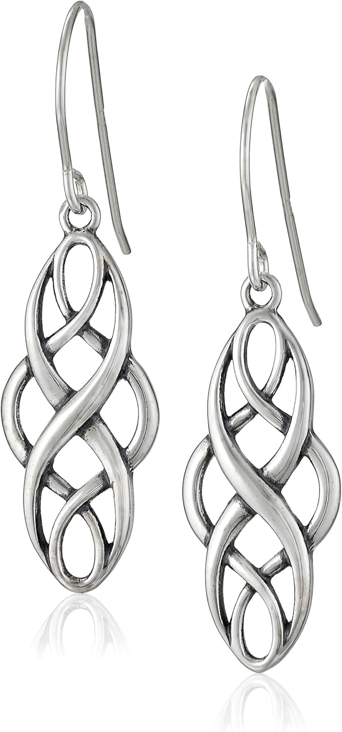 Sterling Silver Oxidized Celtic Knot Dangle Earrings